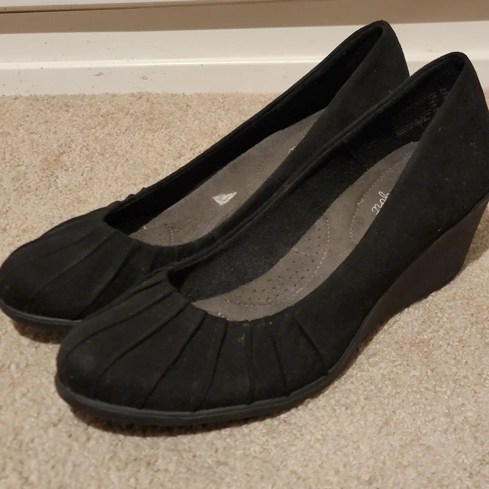 Dexflex Comfort Wedge Heels Black Size 8.5
